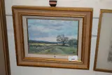 Norfolk Landscape by George Hewitt, oil on board, offered Dec 2024