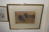 Landscape with figures punting on a river by E.D.N. James, 1868, watercolour, sold Dec 2024