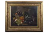 Still life study of fruit by M. Margitson, oil on canvas, sold Nov 2024