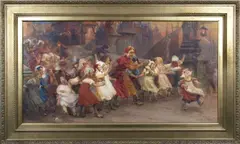 Pied Piper of Hamelin by John Gilbert, 1878, oil on canvas, offered Nov 2024