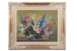 Summer Flowers by Stuart Scott Somerville, oil on board, sold Nov 2024