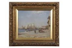 A scene across venice by Arthur Joseph Meadows, 1904, oil on board, sold Nov 2024