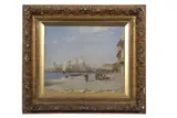 A scene across venice by Arthur Joseph Meadows, 1904, oil on board, sold Nov 2024
