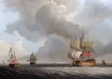 British Naval / Maritime scene by Louis Dodd, oil on canvas, sold Nov 2024