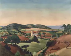 Norfolk Landscape 1921 by Claughton Pellew-Harvey, 1921, Watercolour on paper of a Norfolk Landscape signed and dated, sold Nov 2024