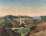 Norfolk Landscape 1921 by Claughton Pellew-Harvey, 1921, Watercolour on paper of a Norfolk Landscape signed and dated, sold Nov 2024