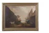 Fisherfolk on the shoreline by Thomas Smythe, oil on canvas, sold Nov 2024