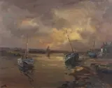 Wells next the Sea by Jack Cox, oil on board, sold Nov 2024