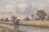 Eye, Suffolk by Owen Waters, oil on board, sold Nov 2024
