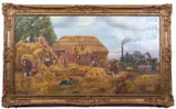Threshing Wheat early Summer by John Munnings, oil on canvas, sold Nov 2024