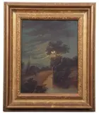 Denham by Moonlight by Charles Morris Senior, oil on board, offered Nov 2024