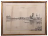 View from the riverbank by Frank Southgate, watercolour, offered Nov 2024