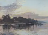 At Sundown Pinmill by Margaret Glass, pastel on paper, sold Nov 2024