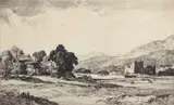 Uquhart Castle by Leonard Squirrel, etching, sold Nov 2024