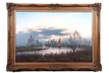 November Evening, River Waveney by David F. Dane, oil on canvas, offered Nov 2024