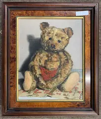 Study of a Teddy Bear by Edna Bizon, oil on canvas, offered Nov 2024
