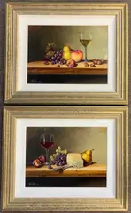 Fruit/wine oils by Paul Wilson, oil, sold Nov 2024