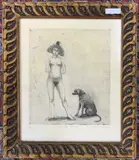 Imaginary Dog by Morgan Walker, 1997, etching, sold Nov 2024