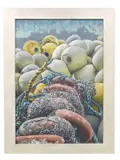 Barnacles and Buoys by Krys Leach, oil on board, sold Oct 2024