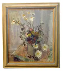 Pot aux Fleurs by Margaret Thomas, oil on board, sold Oct 2024