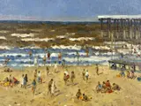 Colwyn Bay by Keith Gardner, oil on board, sold Aug 2025