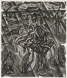 Wood engraving - entitled verso 'The Drowning of The Wicked by David Jones limited edition, engraving, sold Aug 2025