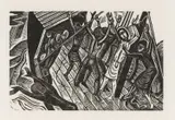 Wood engraving - entitled verso 'Jonah is Seized by the by David Jones limited edition, engraving, sold Aug 2025