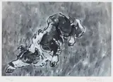 Print - sheepdog eyeing by Kyffin Williams Ra limited edition, print, sold Jul 2025