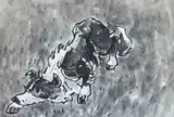 Print - sheepdog eyeing by Kyffin Williams Ra limited edition, print, sold Jul 2025