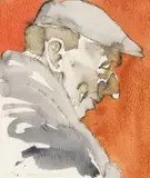 Carmarthen Market by John Cleal, watercolour, sold Jul 2025