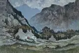 (British 20th century), two pastels, titled verso 'Cottages Corris', 36cm x 53cm, and by Gerald V. Gadd, print (other), sold Jun 2025