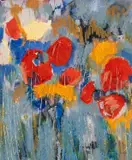 Poppies, After the Rain by Vivienne Williams, mixed media, sold May 2025
