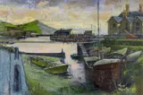 Untitled by Hywel Harries, oil on board, sold May 2025
