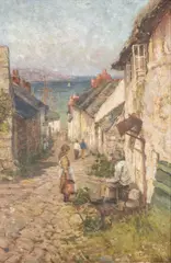 Possibly Clovelly by Tom Clough, oil on canvas, sold May 2025
