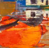 Marais Poitevin, Orange Down by Tom Nash, acrylic on card, sold May 2025