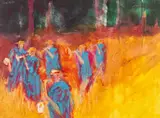 Festival, Fontvieille by Tom Nash, acrylic on card, offered May 2025