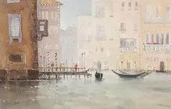 Grand Canal, Venice by Gareth Thomas, watercolour, sold May 2025