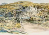 Harlech by Edgar Holloway, 1998, watercolour and pencil, sold May 2025