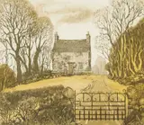 Retreat by Keith Andrew, 1980, etching, offered May 2025