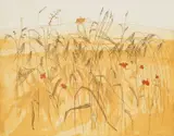 Cornfield, Suffolk by Lola Spafford, etching, sold May 2025