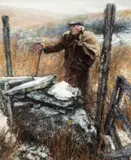 Winter in the Old Sheepfold by Keith Bowen, pastel, sold May 2025