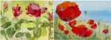 Red Roses by Elizabeth Thomas, acrylic, offered May 2025