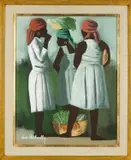 Untitled by Claude Dambreville, acrylic on canvas, sold May 2025