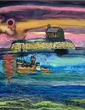 Untitled by Dorian Spencer Davies, watercolour and mixed, sold May 2025