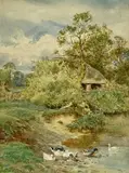 The Duck Pond by Charles James Adams, watercolour, sold May 2025