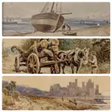 3 x small by John Sinclair, watercolour, offered May 2025