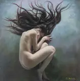 Untitled by Chung Shek, oil on canvas, sold Apr 2025