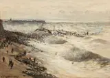 Untitled by William Lionel Wyllie, 1874, oil on board, sold Apr 2025