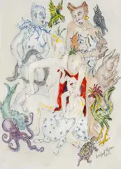 The Potato Boy & the Three Mothers by Michael Flynn, 2012, mixed media, offered Apr 2025