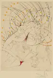 Drypoint etching with colour - Femme-Feuille by Salvador Dalí, 1969, etching, sold Apr 2025
